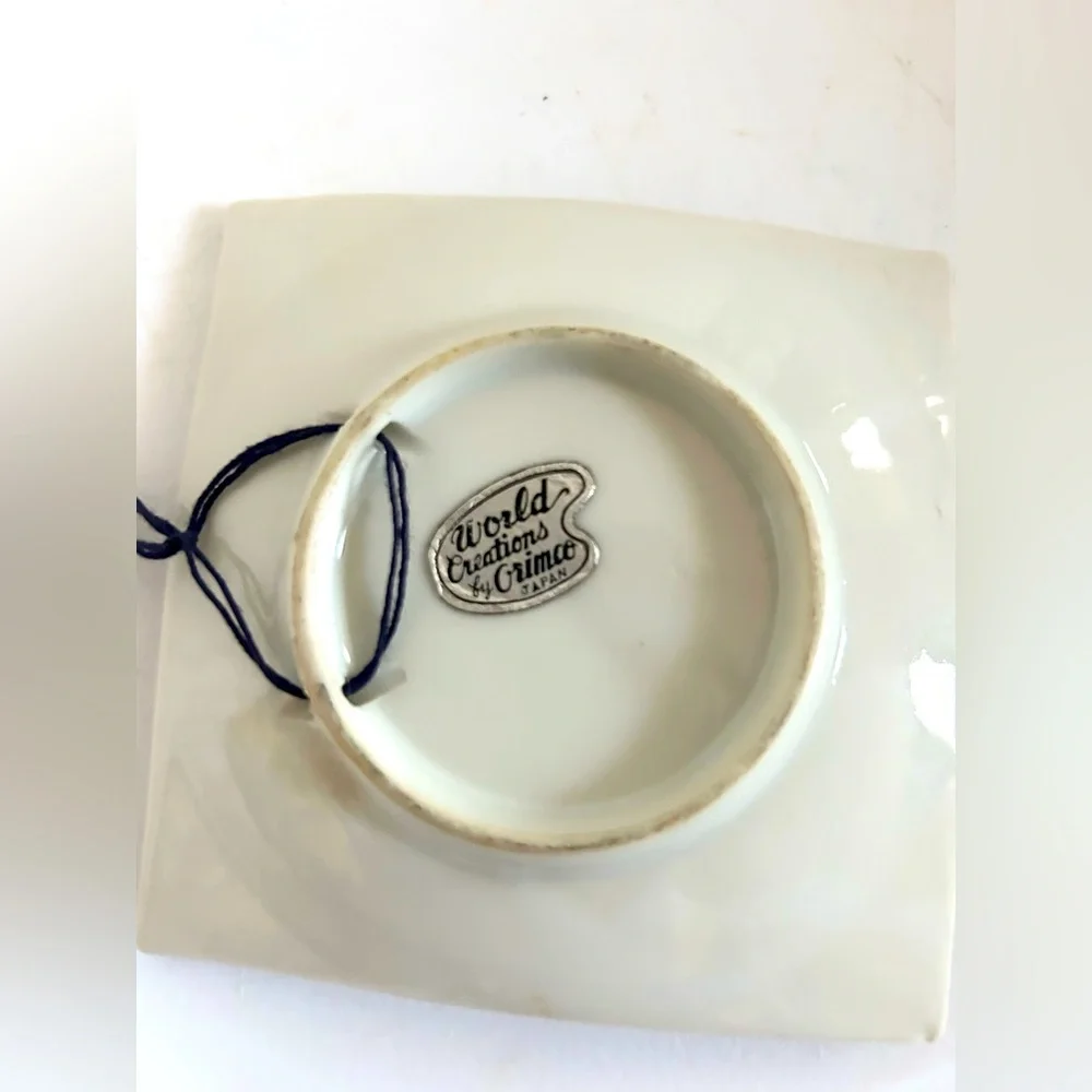 Vintage Made in Japan World Creations Orimco Golden Retriever Gold trim plate